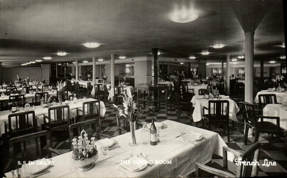 S.S. De Grasse — Esszimmer — French Line - Vorderseite