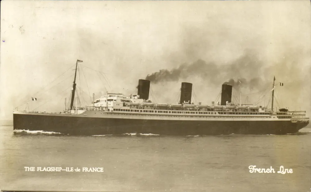 Der Dampfer Ile de France — French Line — Verlag Schaefer-Ross Company, N.Y. - Vorderseite