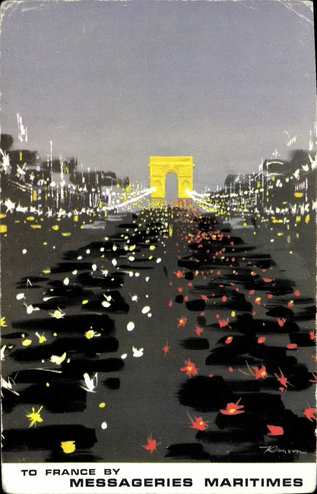 Arc de Triomphe — nächtliche beleuchtete Ansicht — Verlag Messageries Maritimes, Nr. 861 - Vorderseite