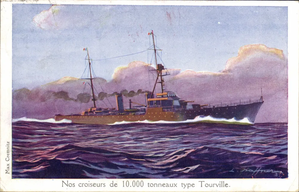 10.000-Tonnen-Kreuzer vom Typ Tourville — Illustration von Max Grennitz — L. Hoffner - Vorderseite