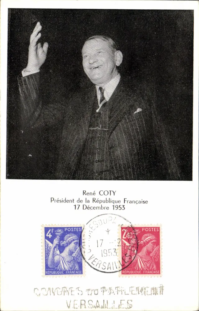 René Coty — Präsident der Französischen Republik — Parlamentskongress in Versailles — 17. Dezember 1953 - Vorderseite