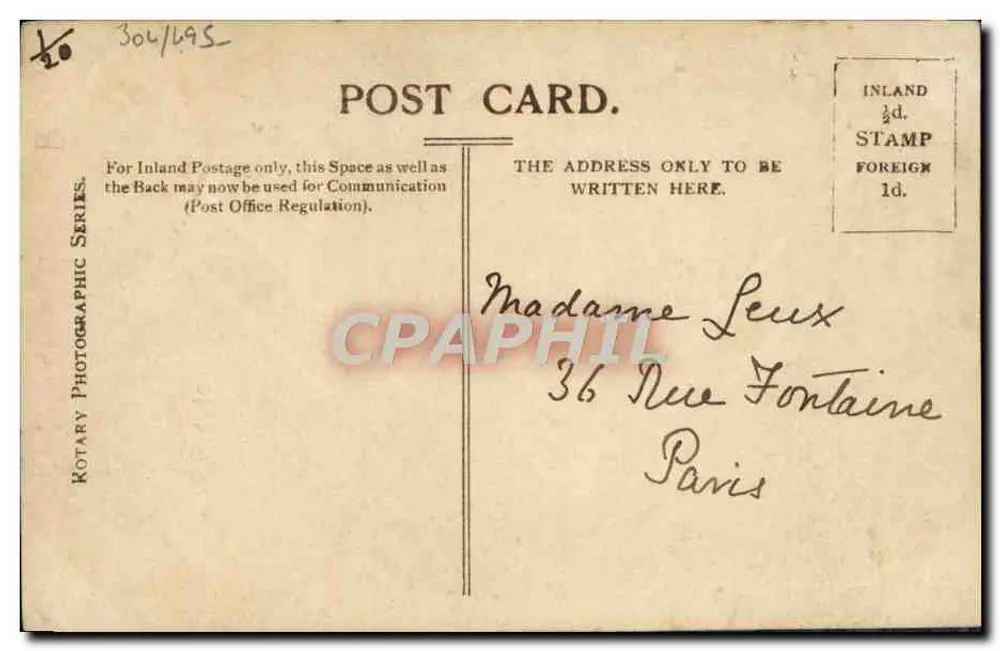 Sr. & Sra. Chamberlain — fotografia de casal — Rotary Photo. E.C. - Verso