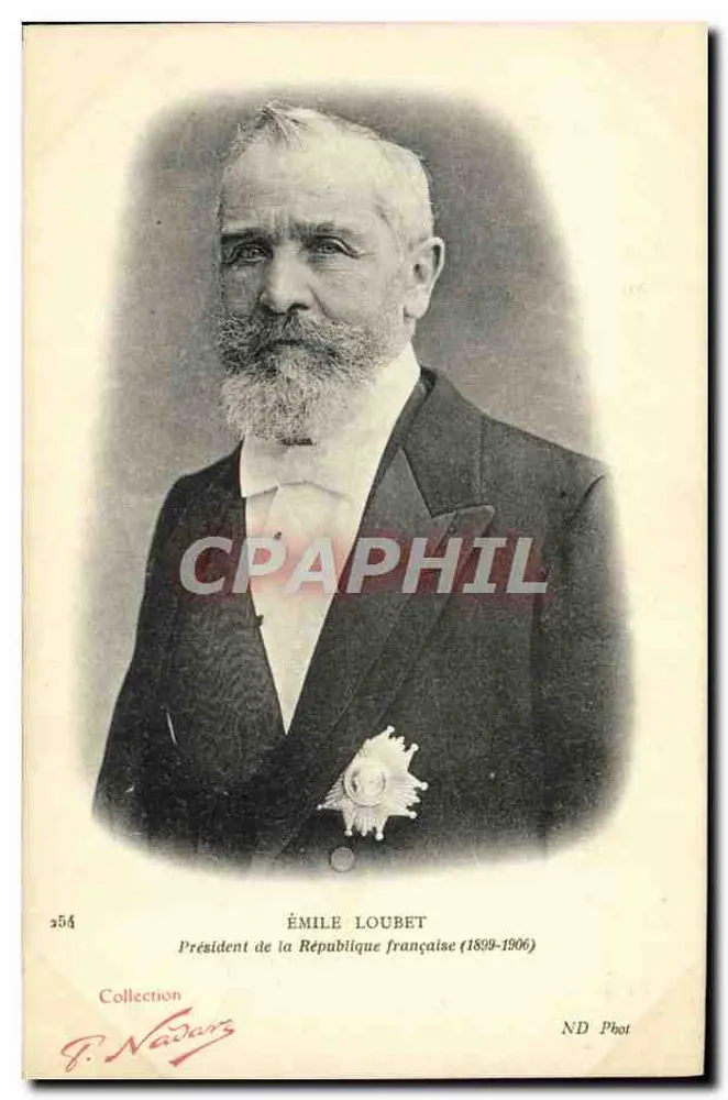 Émile Loubet — Präsident der Französischen Republik (1899-1906) — Sammlung J. Nadar, Nr. 254 - Vorderseite