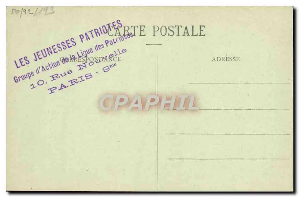 Paul Déroulède — Portrait — Cliché Chéri Rousseau - Rückseite