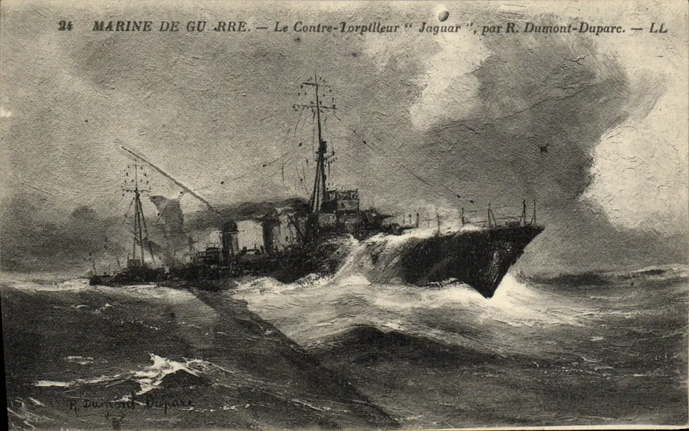 Kriegsschiff — Der Torpedoboot "Jaguar" — von R. Dumont-Duparc — LL - Vorderseite
