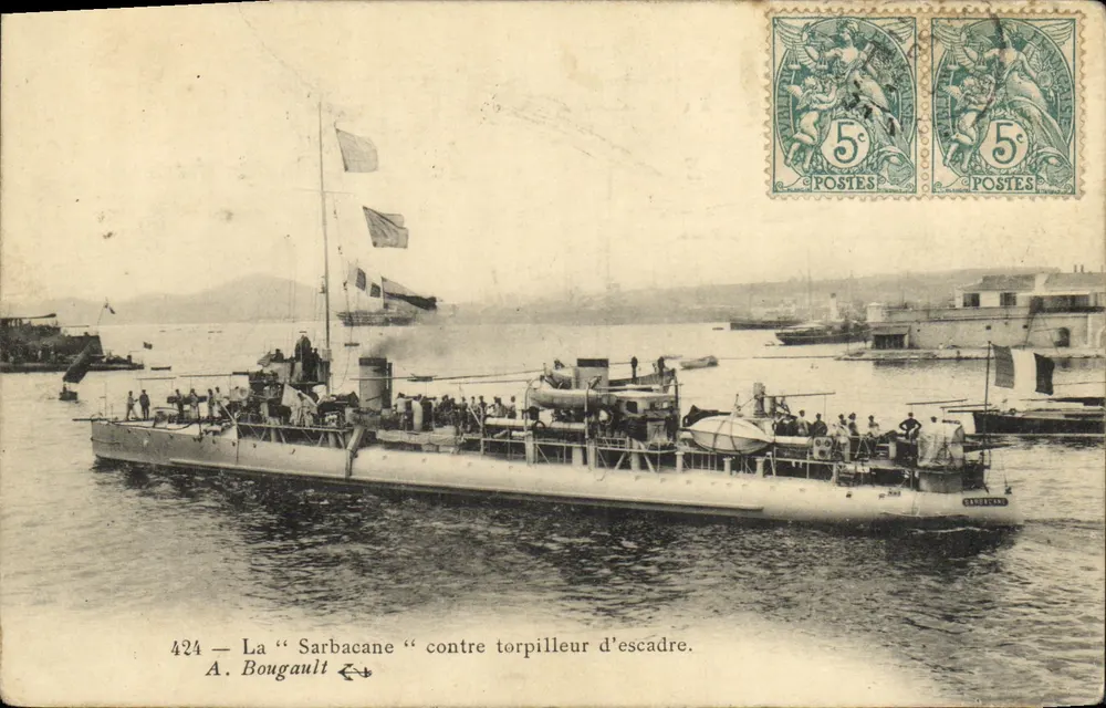 Das "Sarbacane" gegen Flottentorpedoboot — A. Bougault — Nr. 424 - Vorderseite