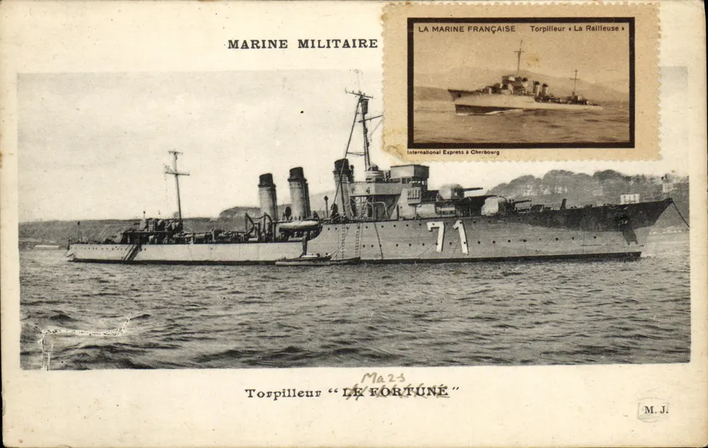 Torpedoboot "LE FORTUNÉ" — Militärische Marine — Verlag M.J. n° Ma.23 - Vorderseite