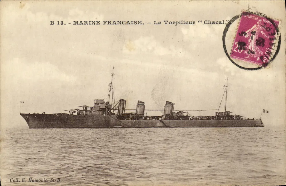 Der Torpedoboot "Chacal" — Französische Marine — Sammlung E.-Hamonic, St-B. - Vorderseite