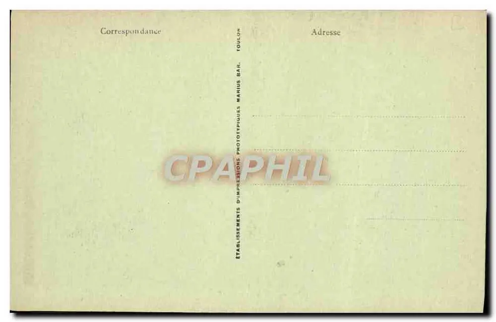 Torpilleiro "Hova" — Marinha Militar Francesa — Editor: Estabelecimentos Fototipográficos Toulon - Verso