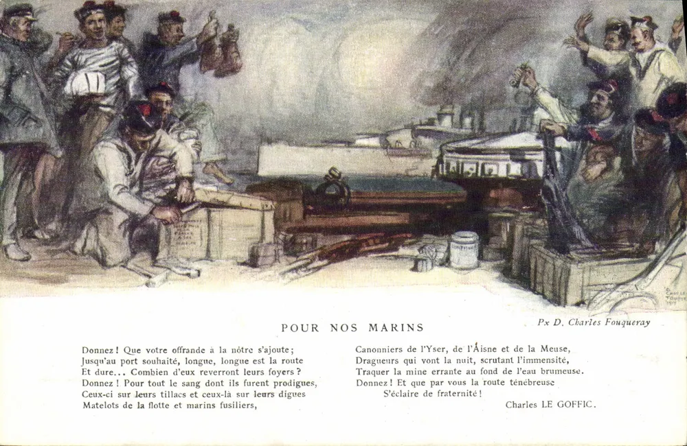 Para nossos marinheiros — Poema de Charles Le Goffic — Editor CH. Fouqueray, série 1098 - Frente