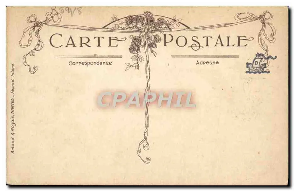 Die Französische Marine — Karikatur eines schlafenden Seemanns und einer Frau — Verlag Arnaud & Nogaud, Nantes - Rückseite
