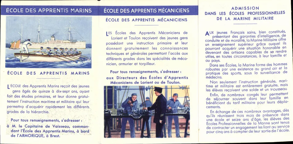 Écoles des Apprentis Marins et Mécaniciens — Marine Militaire - Vorderseite