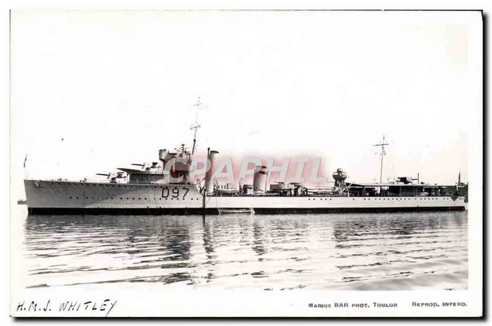 H.M.S. Whitley — D97 — Marus Bar Phot. Toulon - Frente