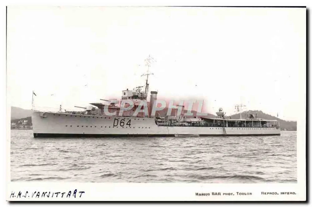 Cruzador HMS D64 — Toulon — Marius BAR fot. Toulon - Frente