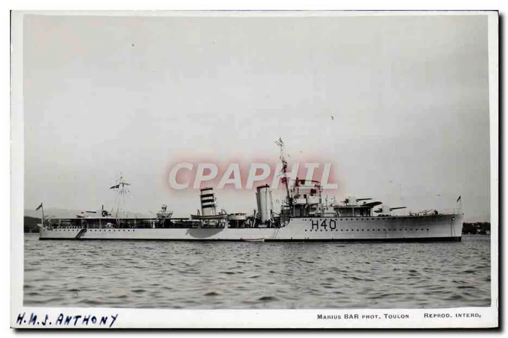 H.M.S. Anthony — zniszczacz H40 — Marius BAR fot. Toulon - Awers