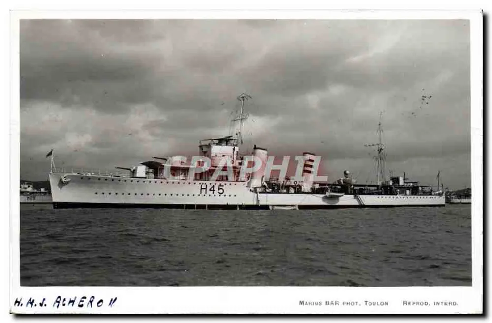 H.M.S. Alheron — Cruizer da Royal Navy — Marius BAR Fot. Toulon - Frente
