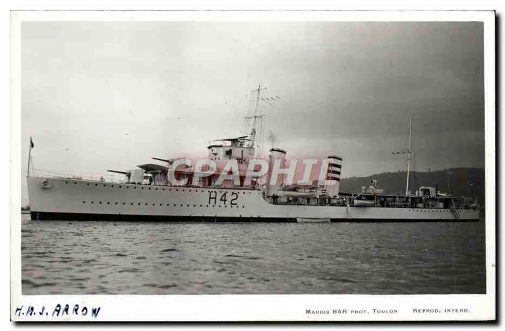 Krążownik klasy Aurore — H.42 — Marius BAR Fot. Toulon - Awers