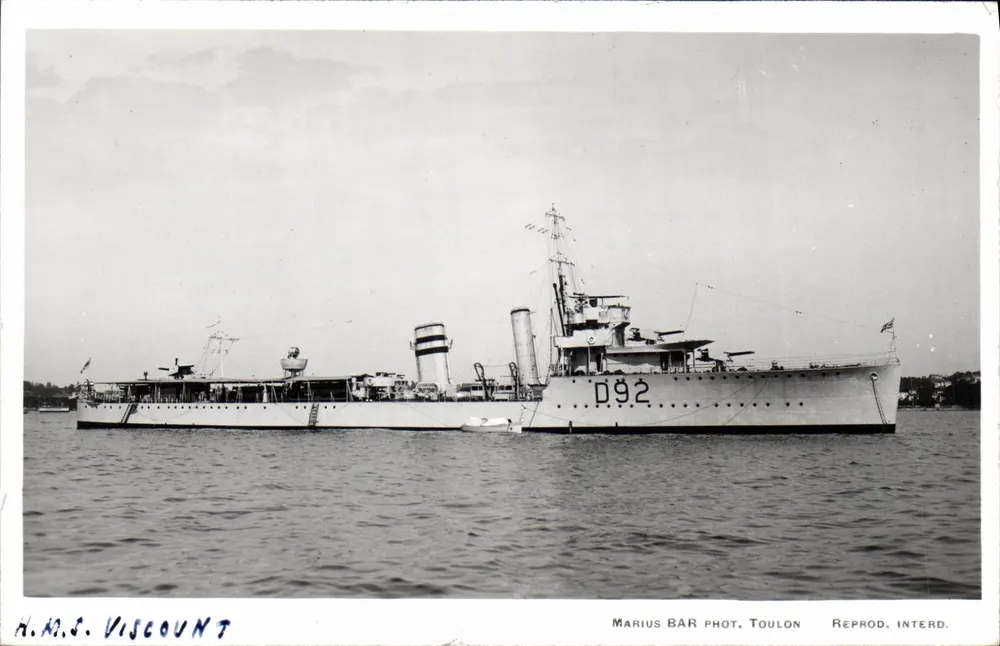 H.M.S. Viscount — D92 — Marius BAR Fot. Toulon - Frente