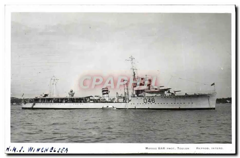 H.M.S. Winchelsea — D46 — Marius BAR Fot. Toulon - Frente