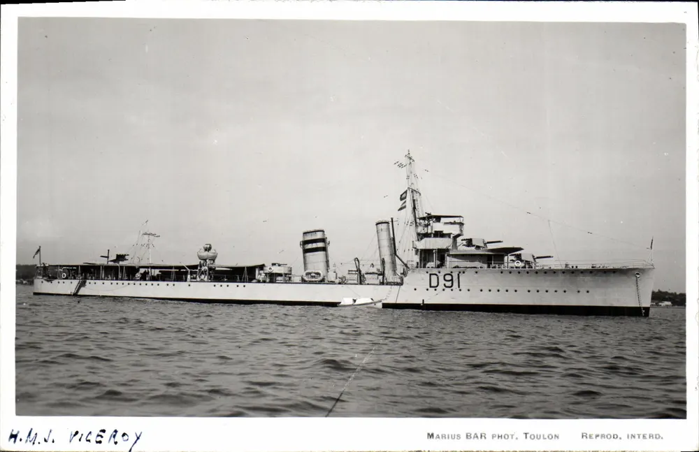 H.M.N. Viceroy — D91 — Marius BAR Fot. Toulon - Frente