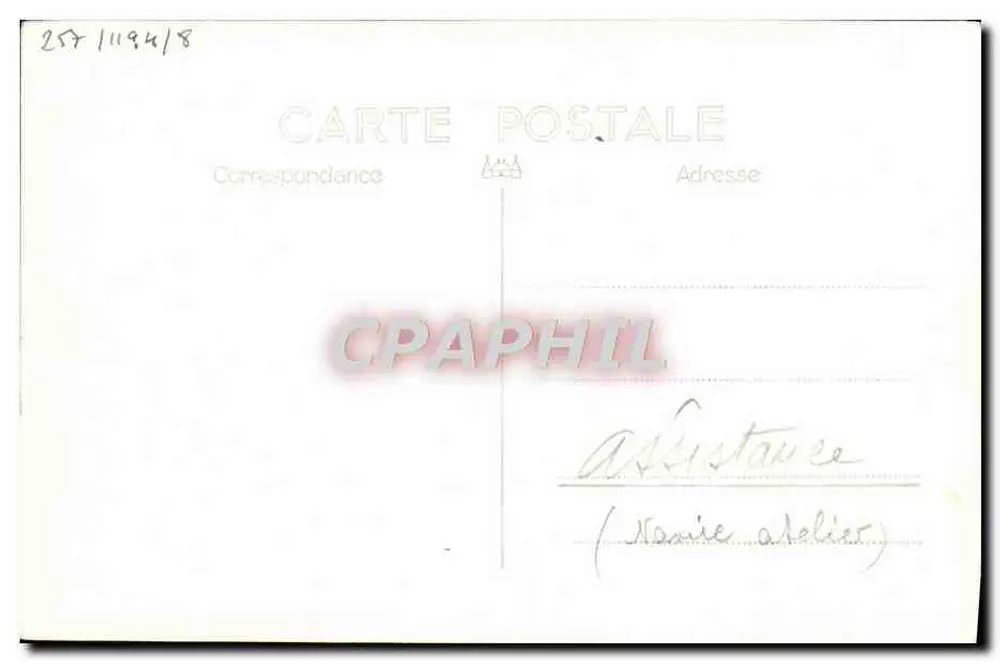 H.M.S. Assistance — navio de guerra britânico — Marius BAR Fot. Toulon, Reprod. Interd. - Verso