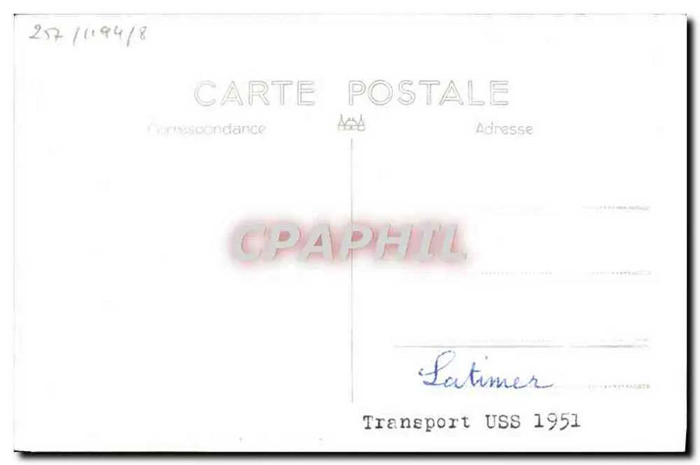 Trasporto USS 152 — Tolone — Marius Bar Fot - Verso