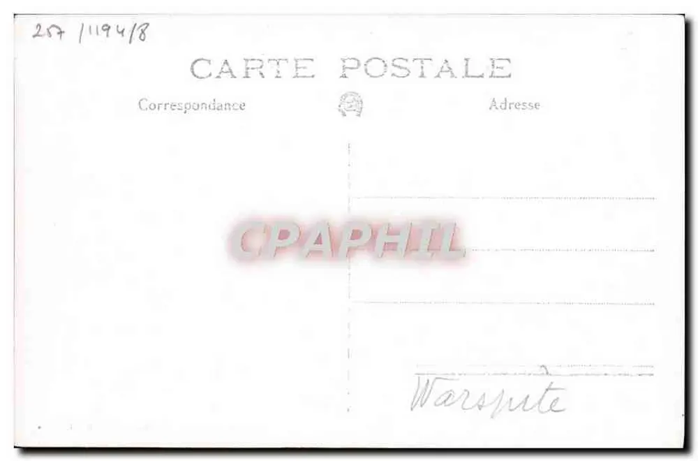 H.M.S. WAARSPITE — Navio de guerra — Marius BAR fot. Toulon, Reprod. INTERD. - Verso