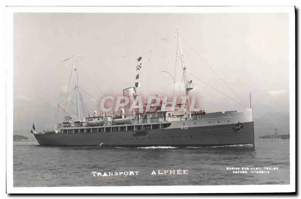 Transport Alphée — navio de transporte — editor Marius Bar, Toulon - Frente