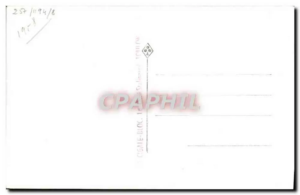 Dragueur Pivoine — M633 — Marius Bar, Phot. Toulon - Verso