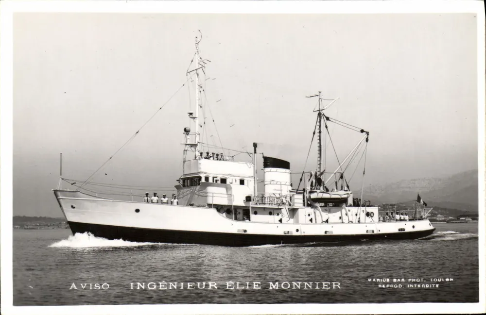 Aviso Ingegnere Élie Monnier — fotografia marittima — Marius Bar Phot, Tolone - Recto