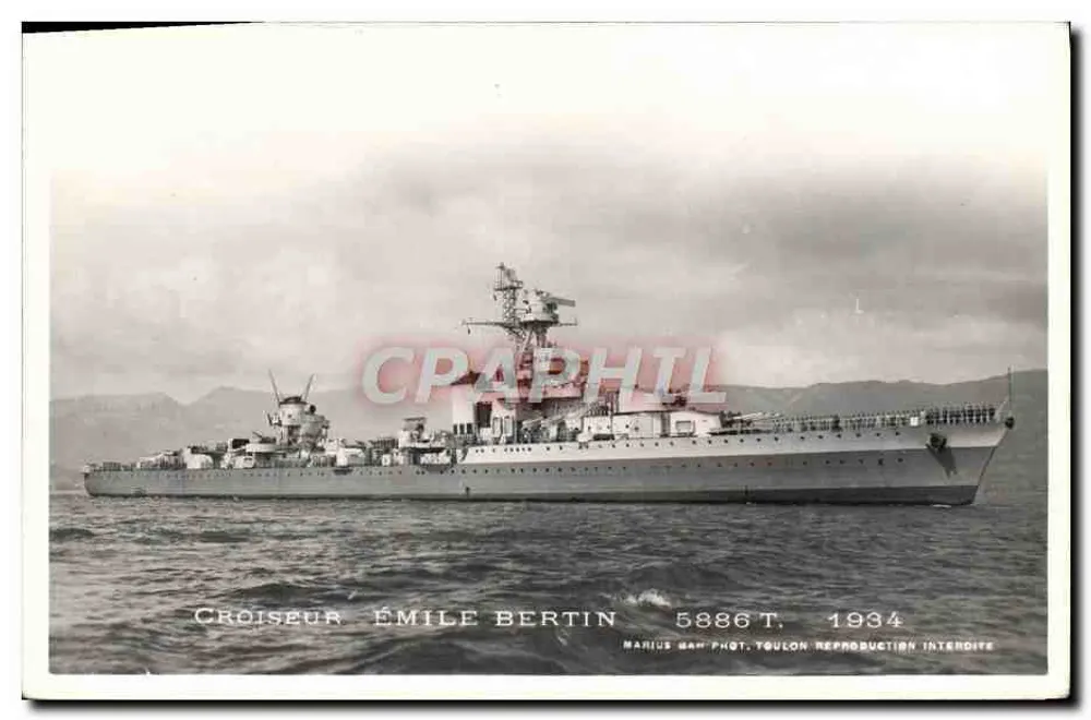 Cruzeiro Émile Bertin — Toulon, 1934 — Marius Man Fot. - Frente
