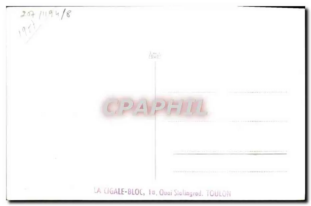 Escorteur Carabinier P617 — Toulon — Marius Bar Phot. - Verso