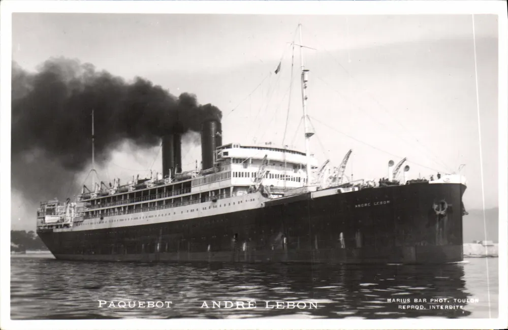 Paquebote André Lebon — Toulon — Marius Bar Fot. Toulon - Frente