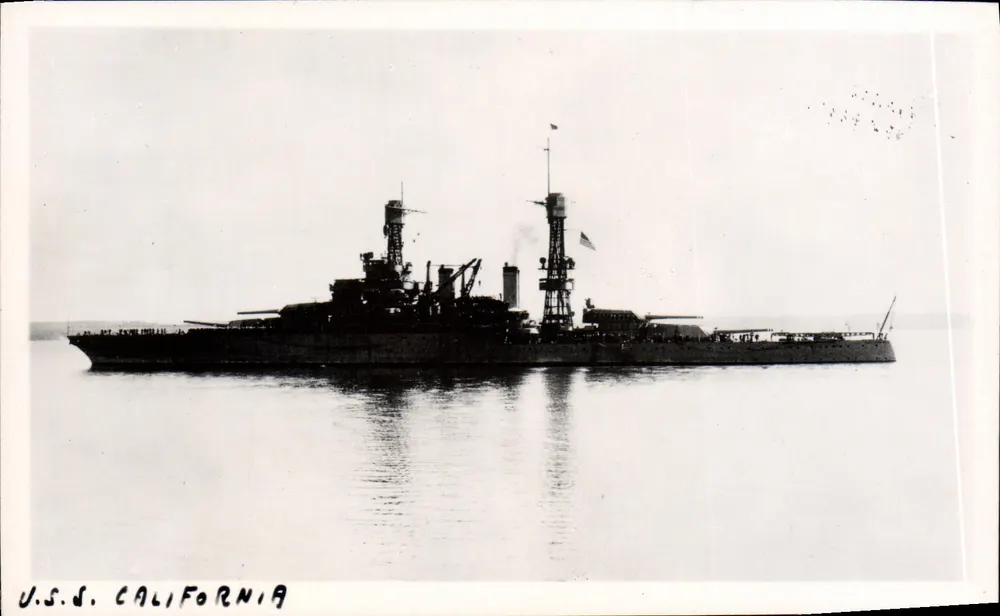 U.S.S. CALIFORNIA — Navio de guerra — Carte postale - Frente