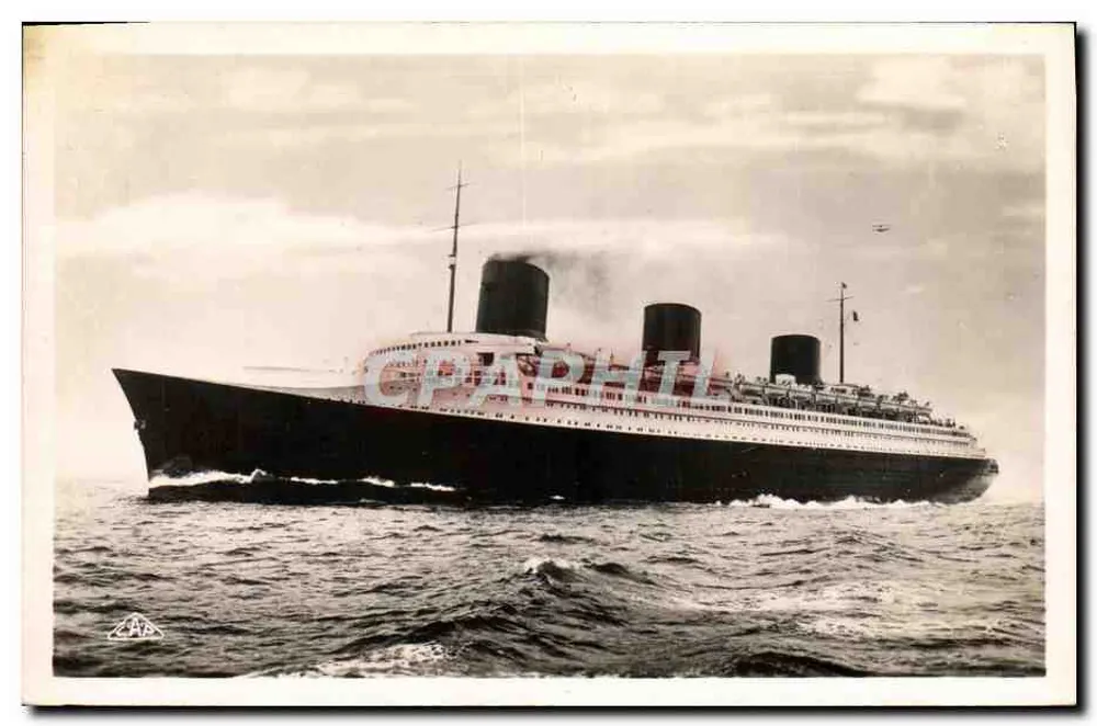 Navio de passageiros "Normandie" — o maior do mundo — editor P. Strasbourg - Frente