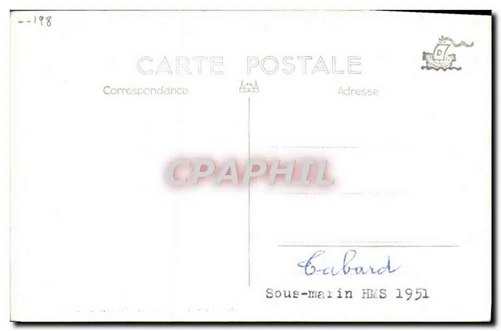 Submarino HMS — Toulon — Marius Bar Fot. - Verso