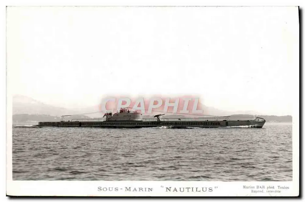 Submarino "Nautilus" — fotografia da marinha B4R em Toulon — editor desconhecido - Frente