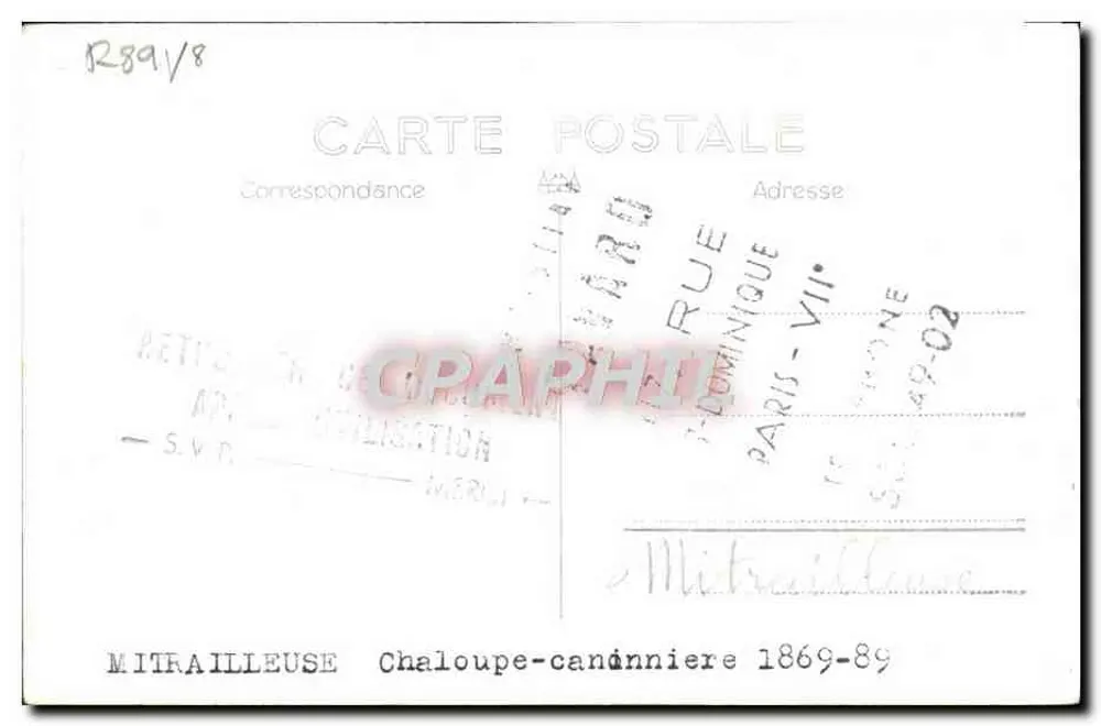 Chaloupe-canonnier — 1869-89 — Marius Bar Phot. Toulon - Rückseite