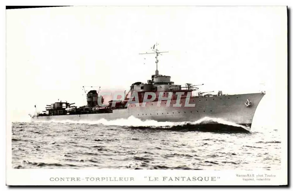 Zerstörer "Le Fantasque" — Maritime Fotografie — Maruss BAR, fot. Toulouse - Vorderseite
