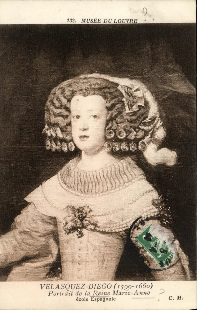 Porträt der Königin Marie-Anne — spanische Schule — Musée du Louvre — C. M. n°132 - Vorderseite
