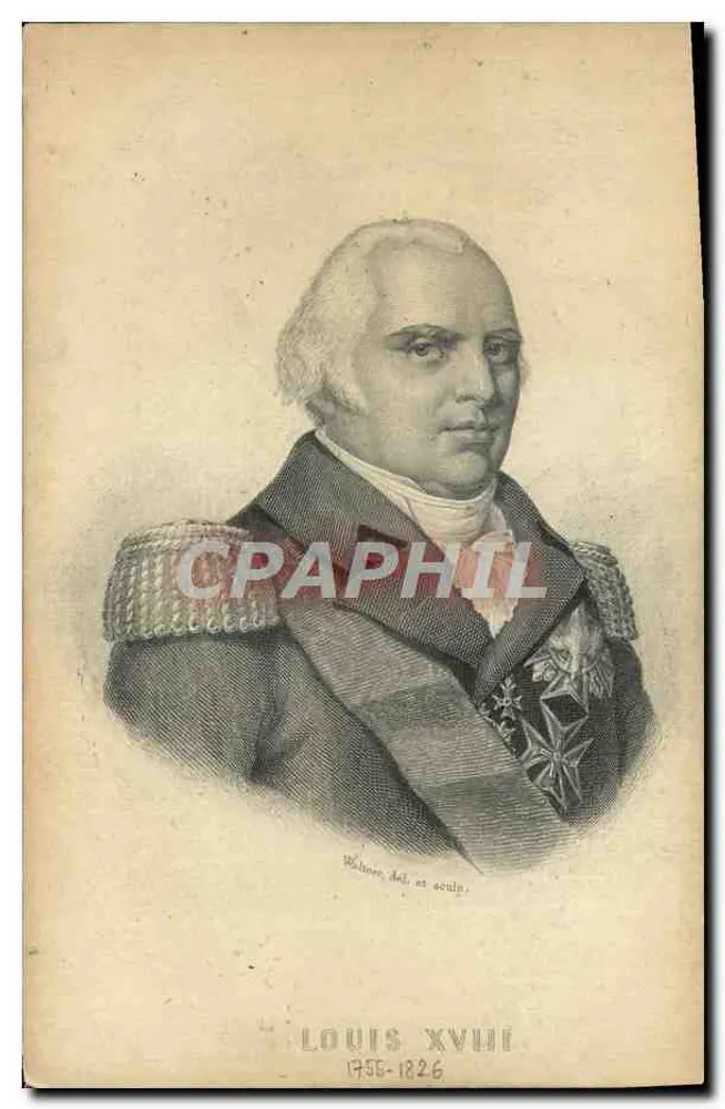 Louis XVIII — Gravurportrait — Waliner del. et sculp. - Vorderseite