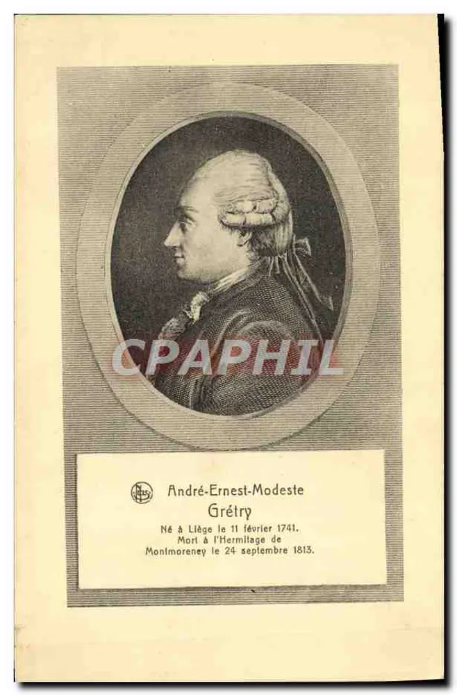 André-Ernest-Modeste Grétry — gravierter Porträt — Verlag Nels, Brüssel, Nr. 795 - Vorderseite