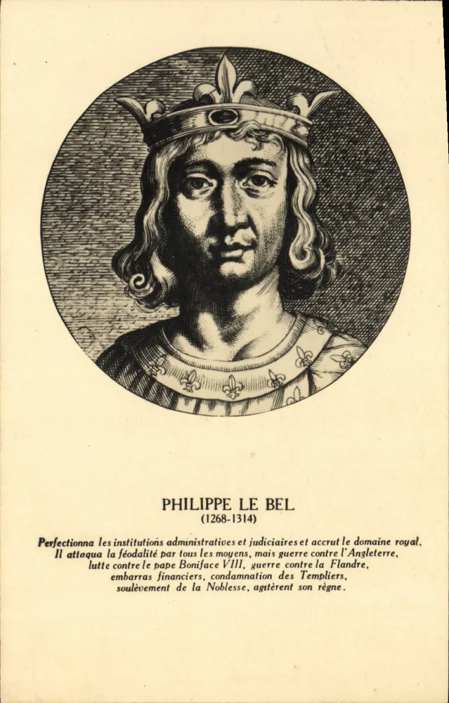 Philippe der Schöne — Herrschaft (1268–1314) — Verlag E.C. Paris - Vorderseite