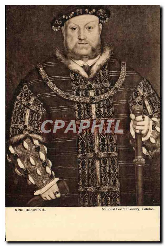 König Heinrich VIII — National Portrait Gallery, London — Eyre & Spottiswoode, Ltd., Woodbury-Serie N° 6255 - Vorderseite
