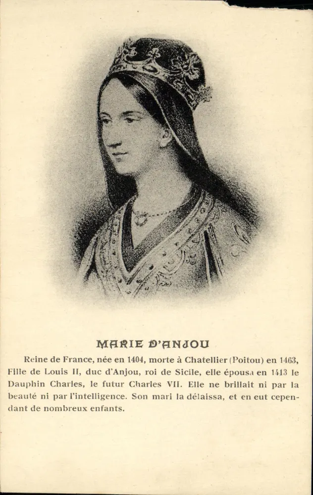 Marie d'Anjou — Königin von Frankreich — R. Dorange, Verlag Tours - Vorderseite