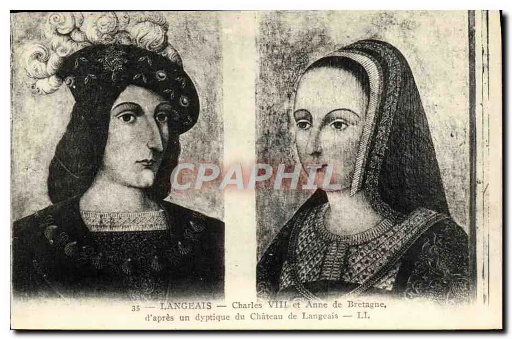 Charles VIII und Anne von Bretagne — nach einem Diptychon des Schlosses Langeais — LL - Vorderseite