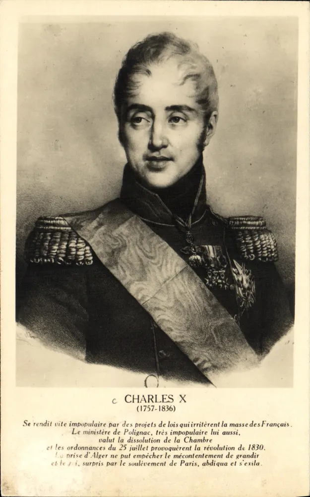 Charles X — historisches Portrait — E. C. Rudi-Malmaison - Vorderseite