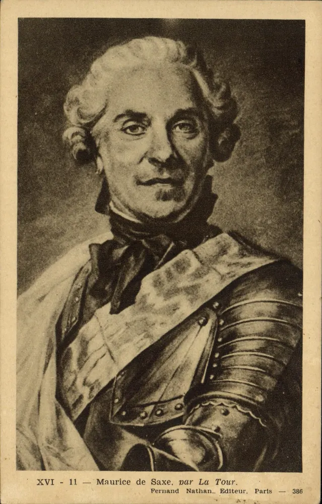 Maurice de Saxe — retrato por La Tour — Fernand Nathan, editor, Paris — n° 386 - Frente