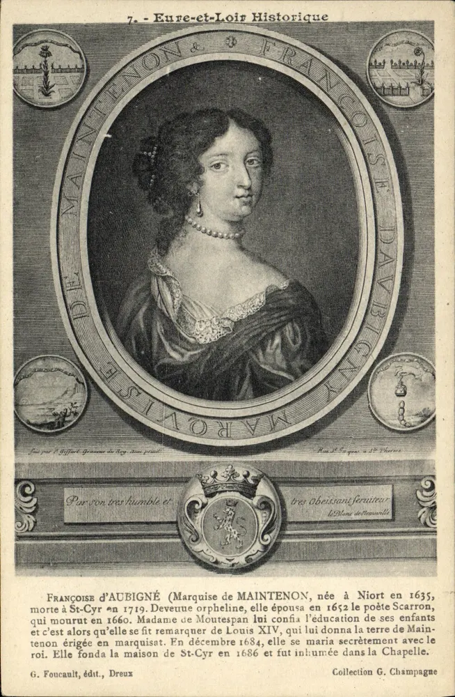 Françoise d'Aubigné, Marquise de Maintenon — Historisch Eure-et-Loir — G. Foucault, Verlag, Dreux - Vorderseite