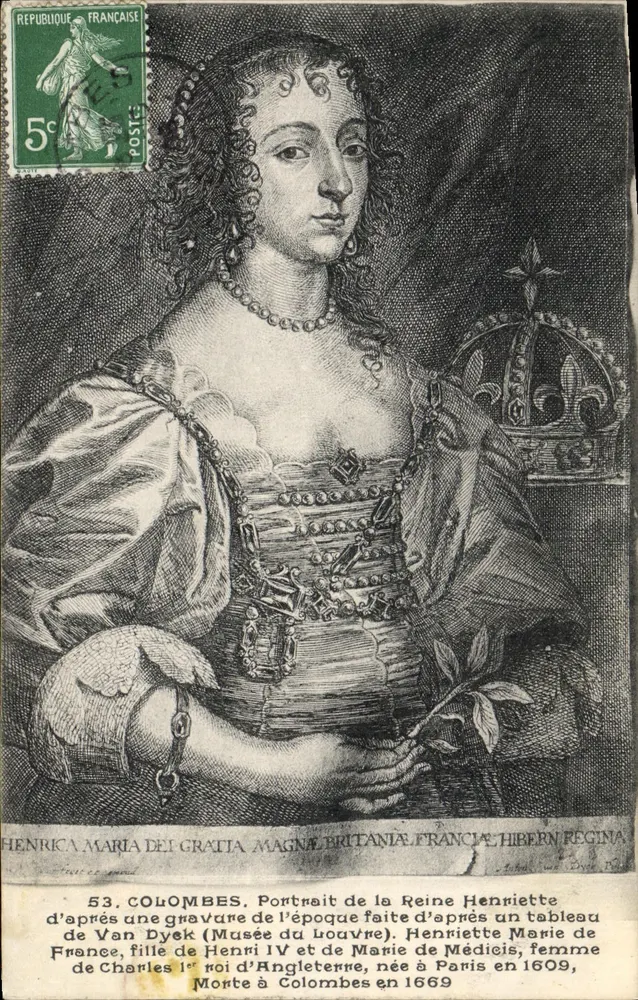 Henriette Marie von Frankreich — Portrait nach einer Radierung von Van Dyck (Musée du Louvre) — n°53 - Vorderseite